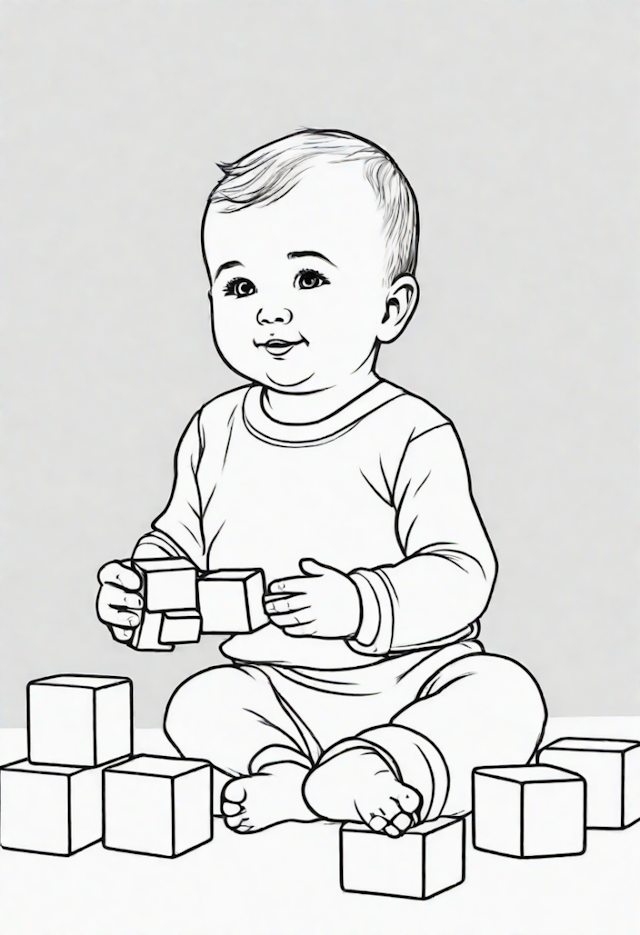 A coloring page of Baby