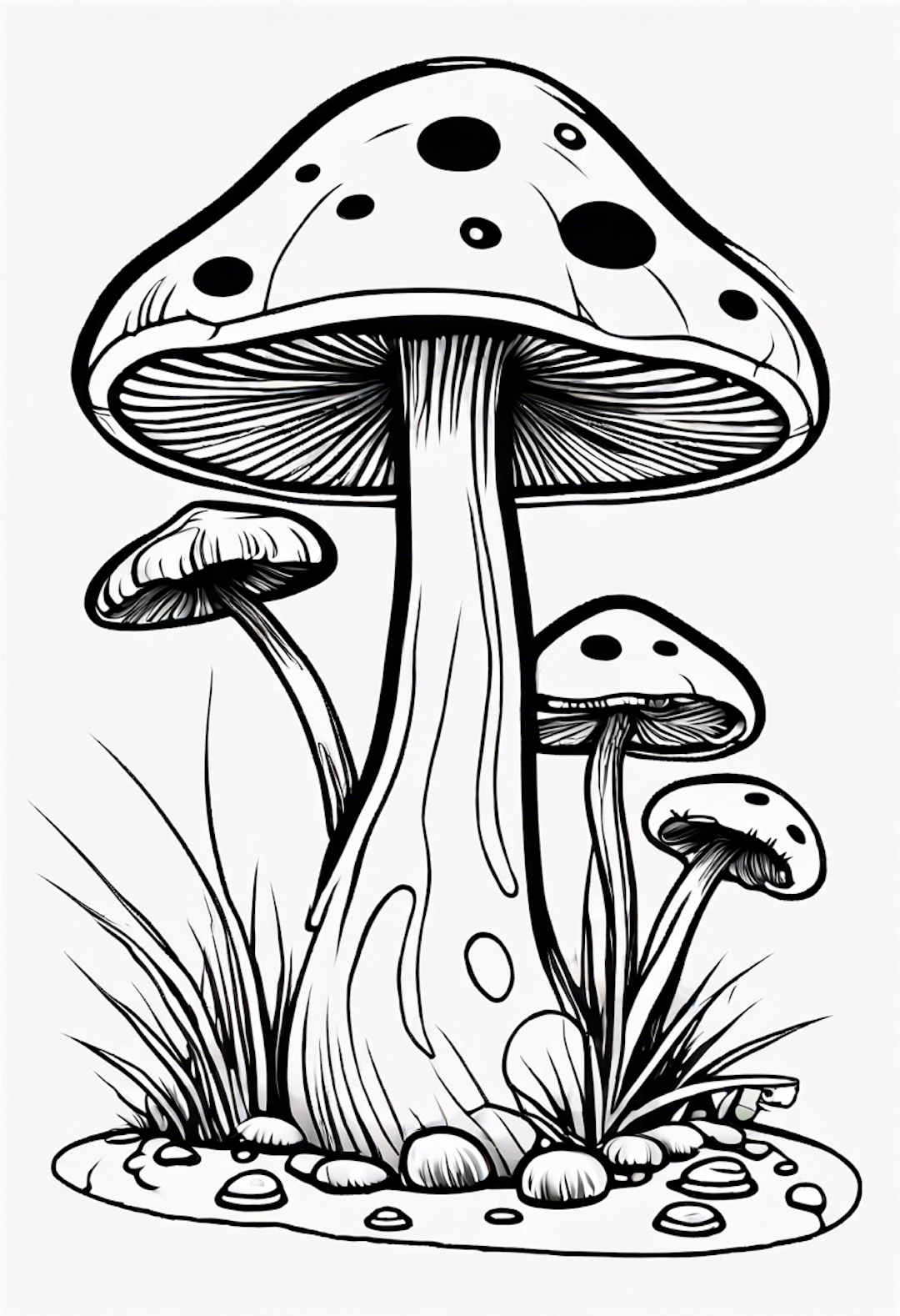 A Cartoon Mushroom Painting