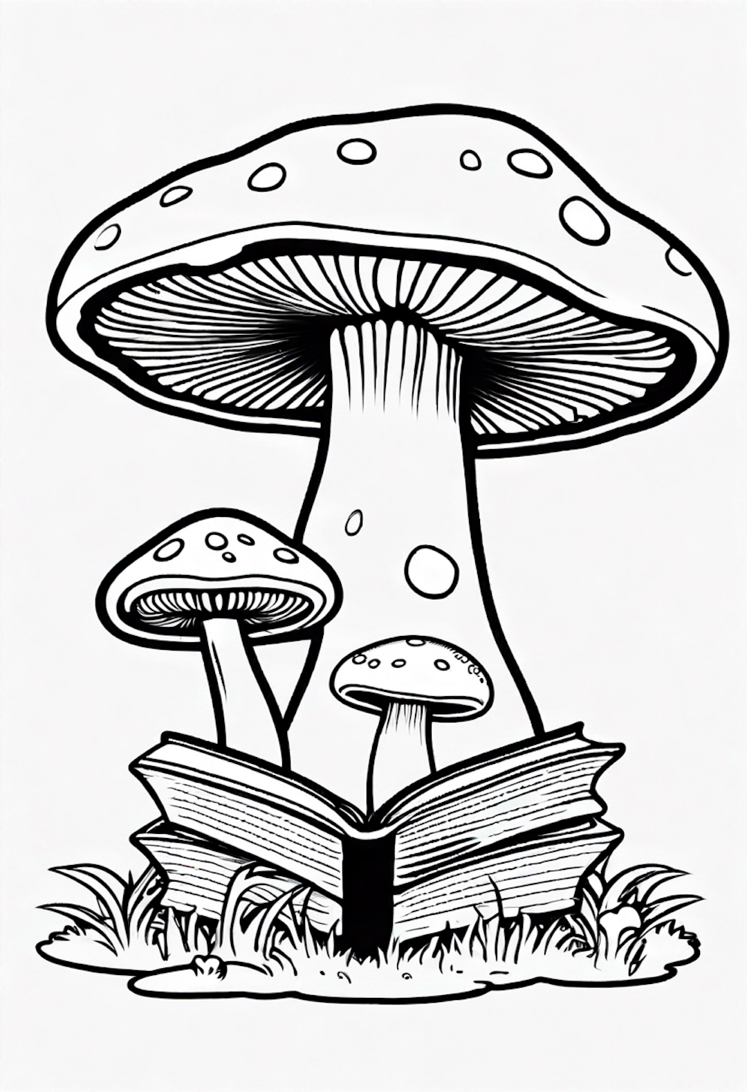 A Cartoon Mushroom Reading A Book
