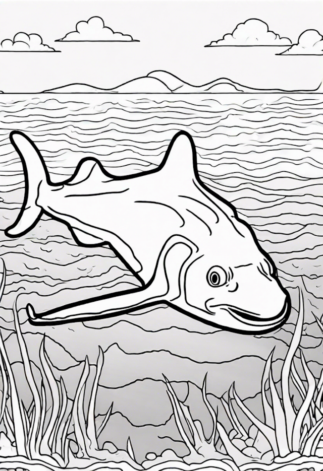 A coloring page of Angel Shark
