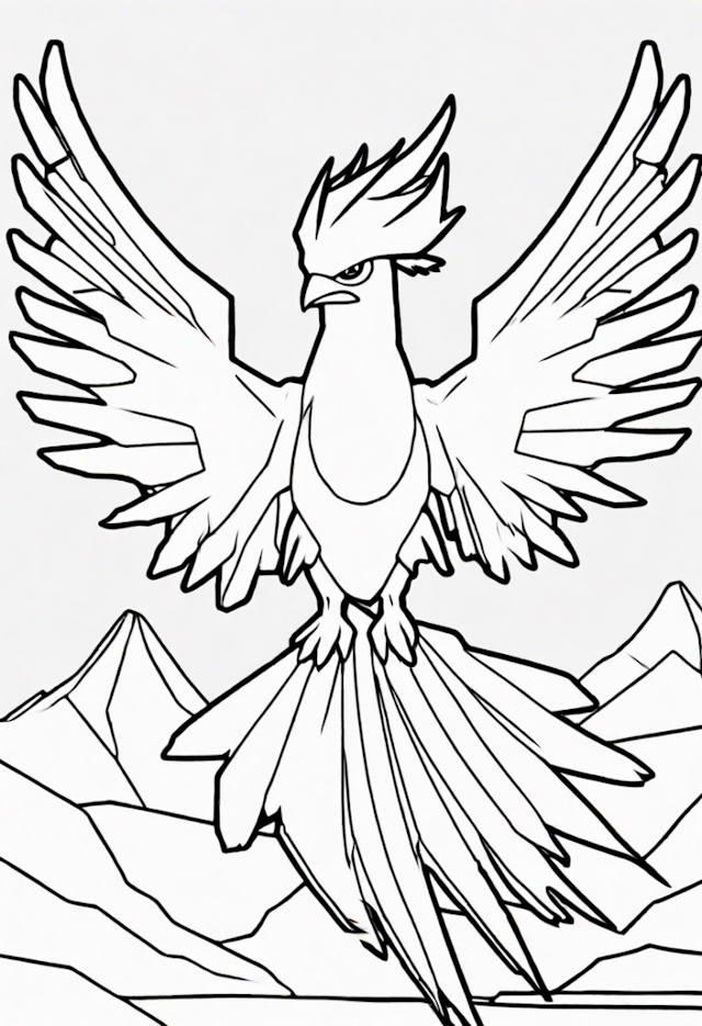 A coloring page of Articuno