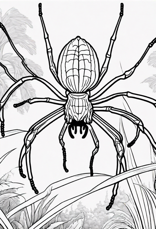 A coloring page of Banana Spider