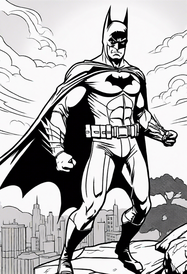 A coloring page of Batman
