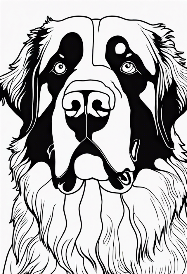 A coloring page of Bernese Mountain Dog