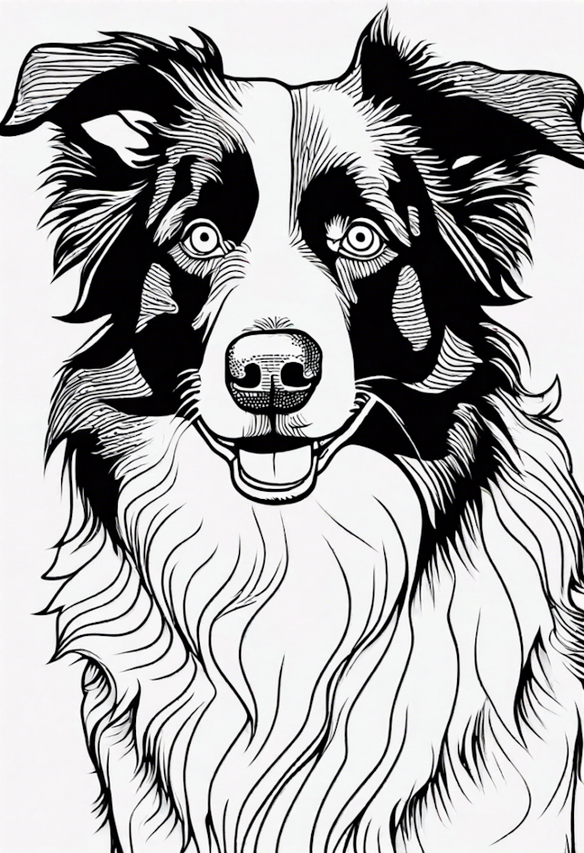 A coloring page of Border Collie