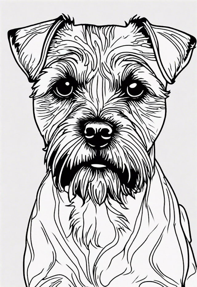 A coloring page of Border Terrier