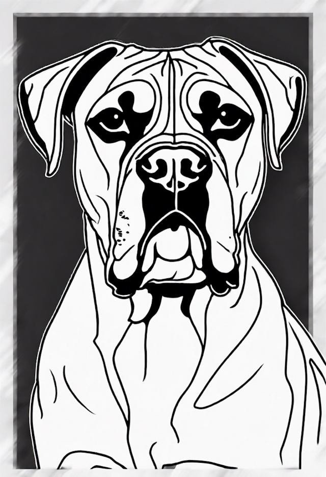 A coloring page of Boxer