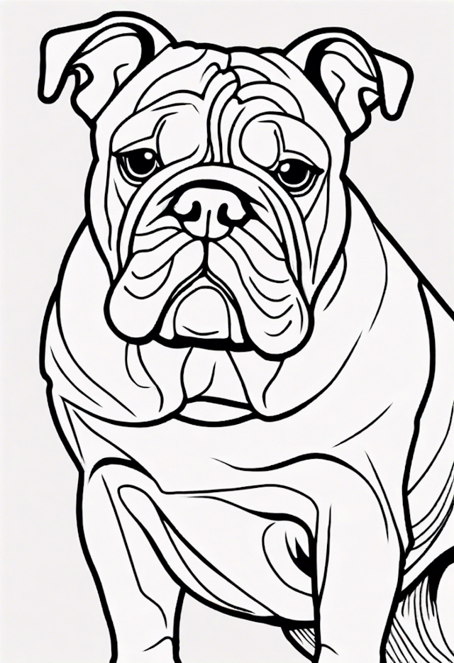 A coloring page of Bulldog