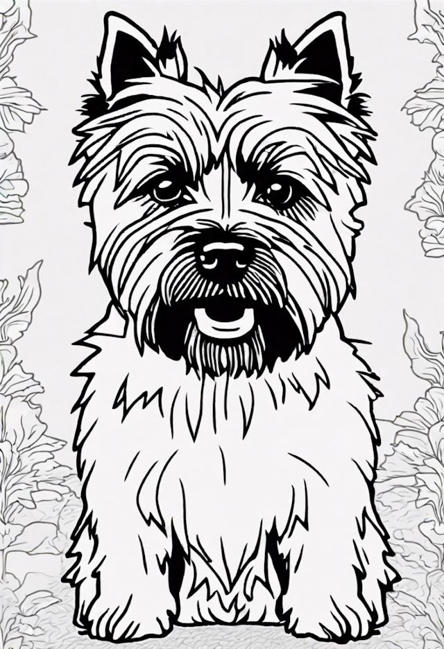 A coloring page of Cairn Terrier