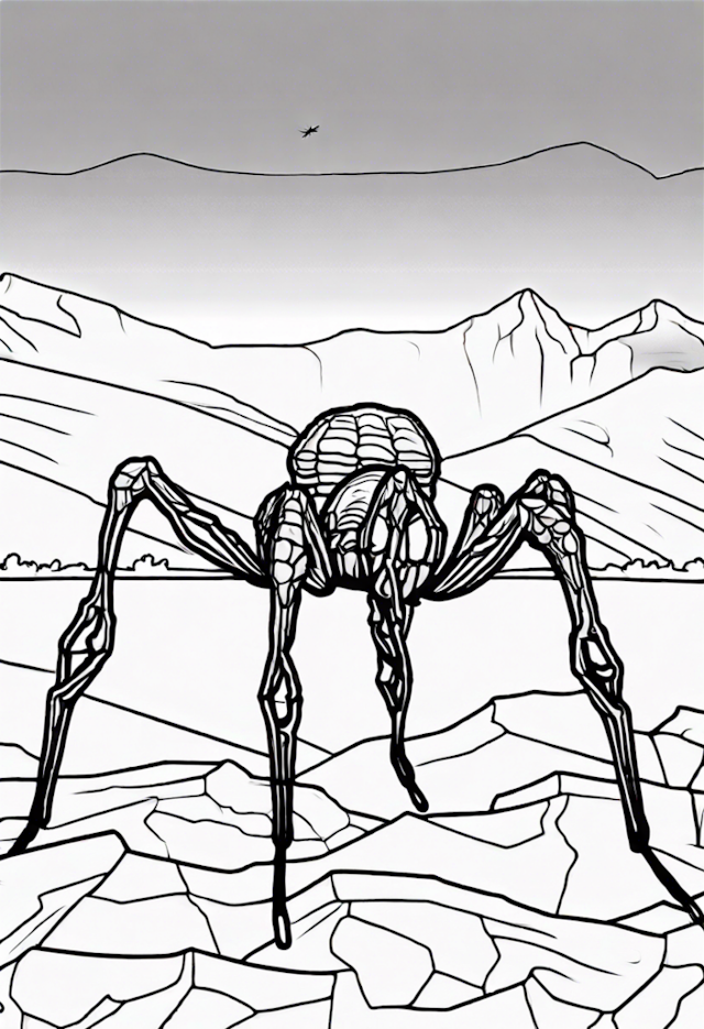 A coloring page of Camel Spider