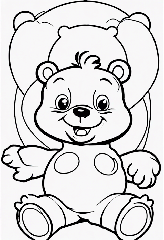 A coloring page of Care Bear