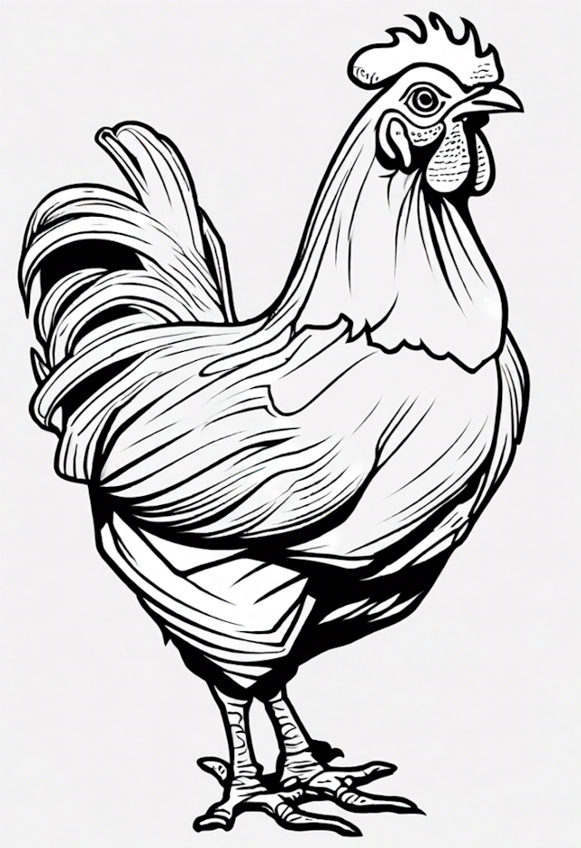 A coloring page of Chicken