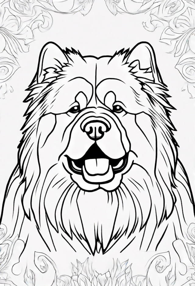 A coloring page of Chow Chow