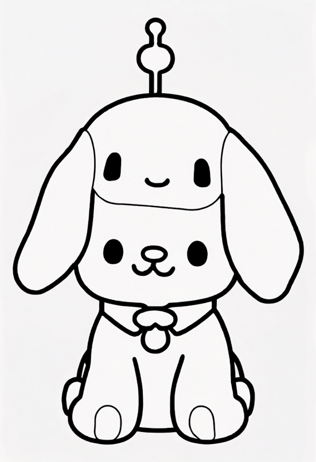 A coloring page of Cinnamoroll