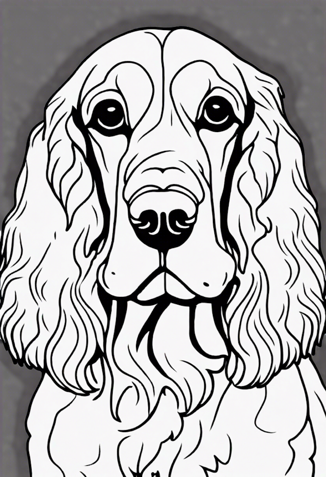 A coloring page of Cocker Spaniel