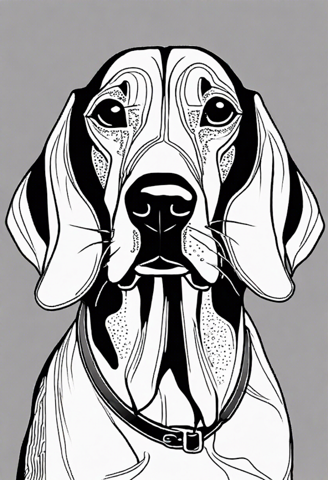 A coloring page of Coonhound