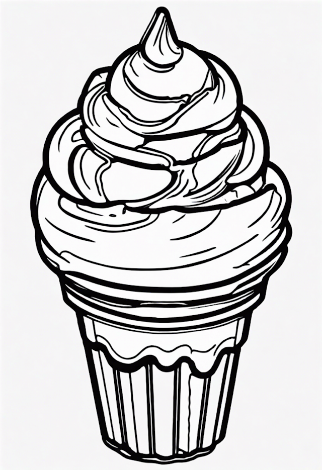 A coloring page of Delicious Ice Cream