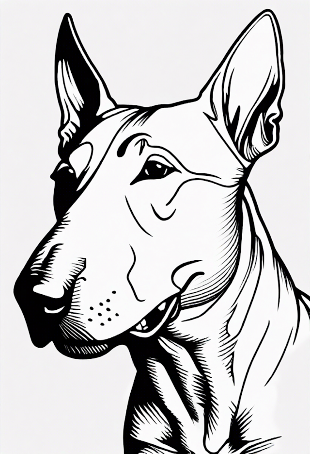 A coloring page of Detailed Bull Terrier