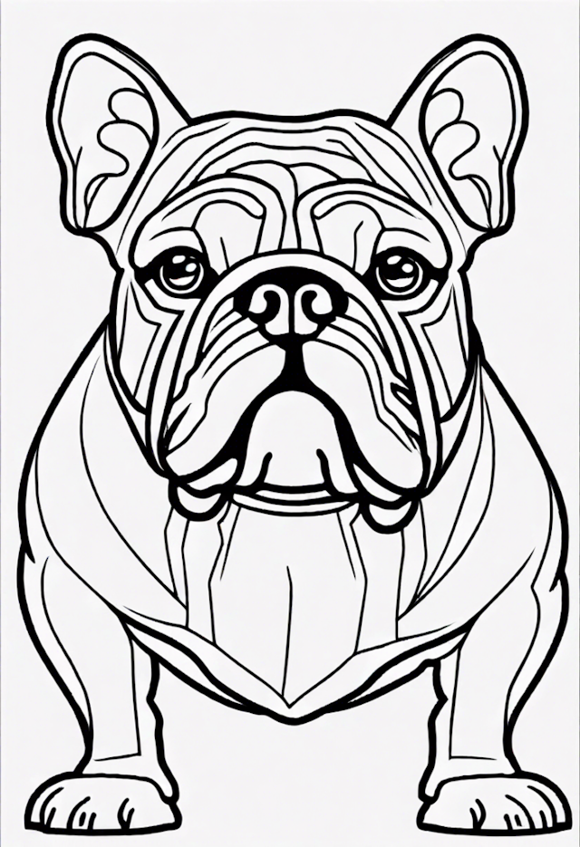 A coloring page of Detailed Bulldog
