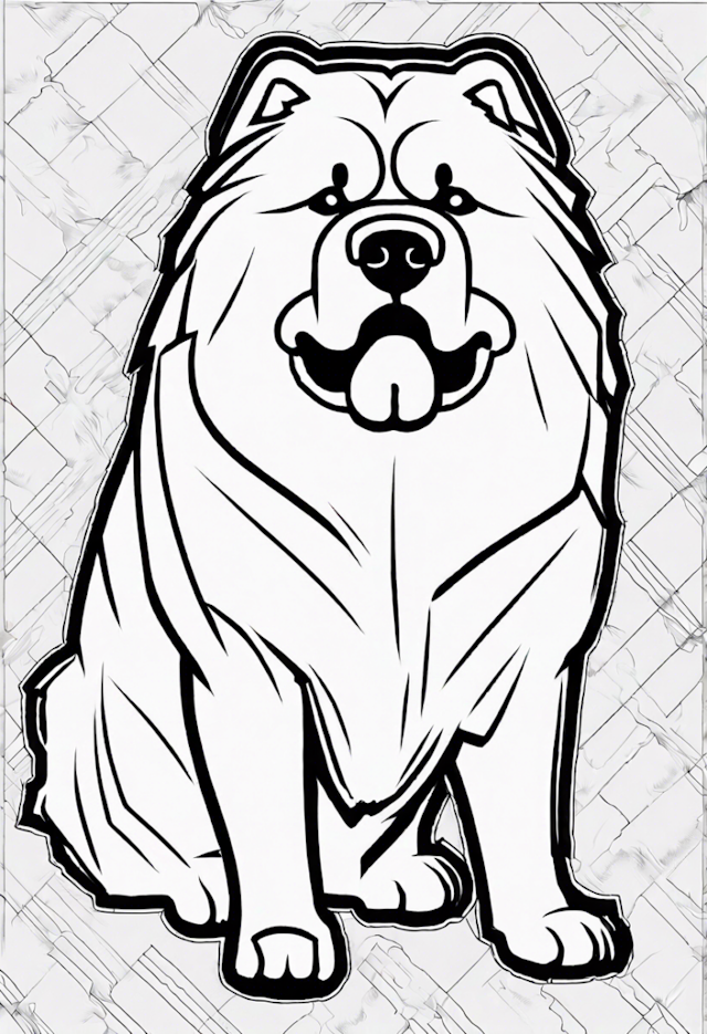 A coloring page of Detailed Chow Chow