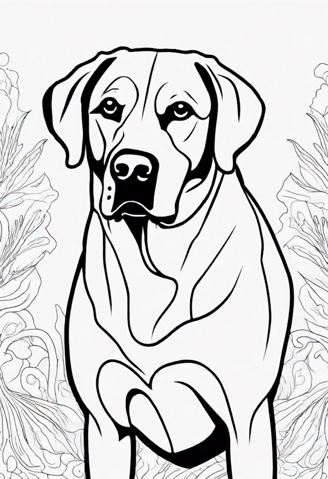 A coloring page of Detailed Labrador Retriever