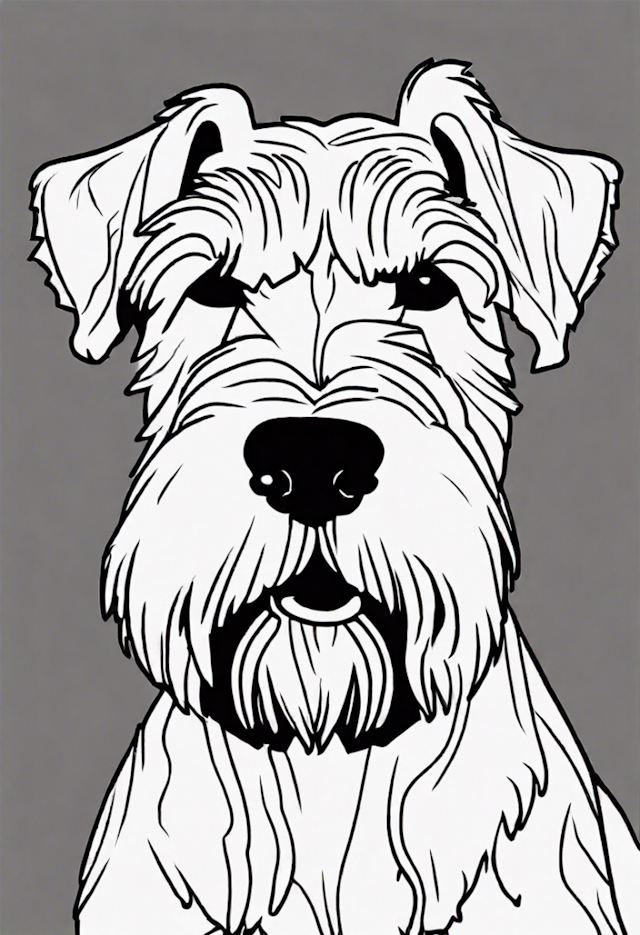 A coloring page of Detailed Wheaten Terrier