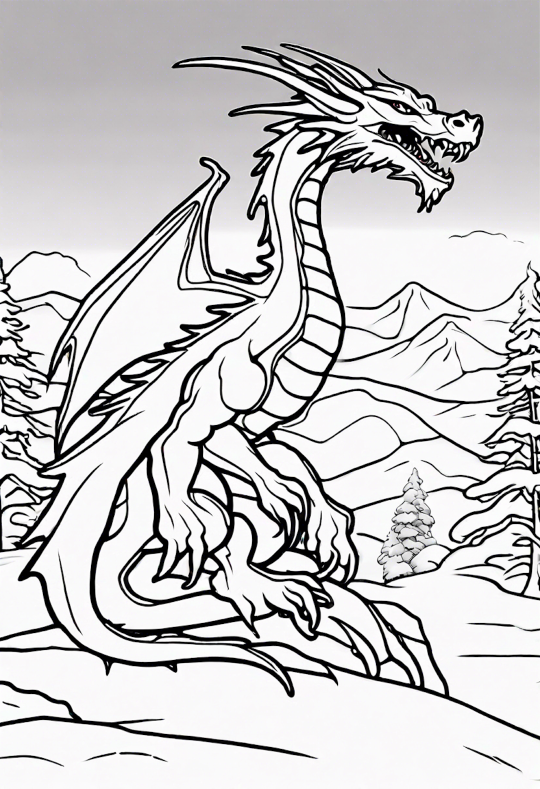 Dragon In A Calm Winter Landscape