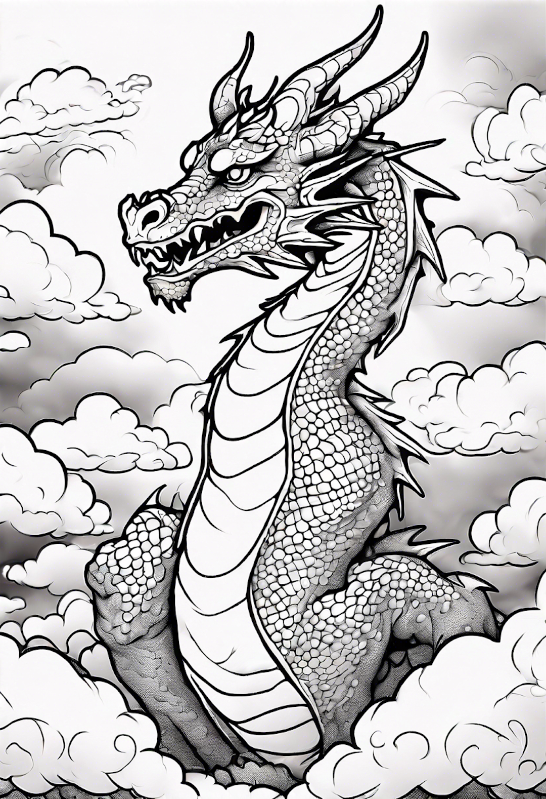 Dragon In A Dreamy Cloudscape