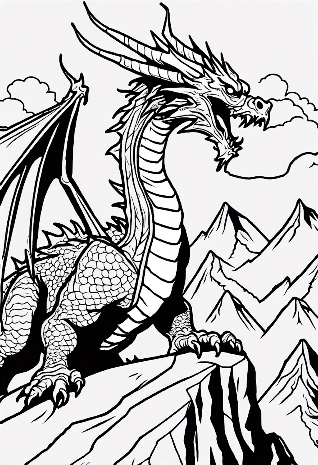 Dragon In A Stunning Mountain Range