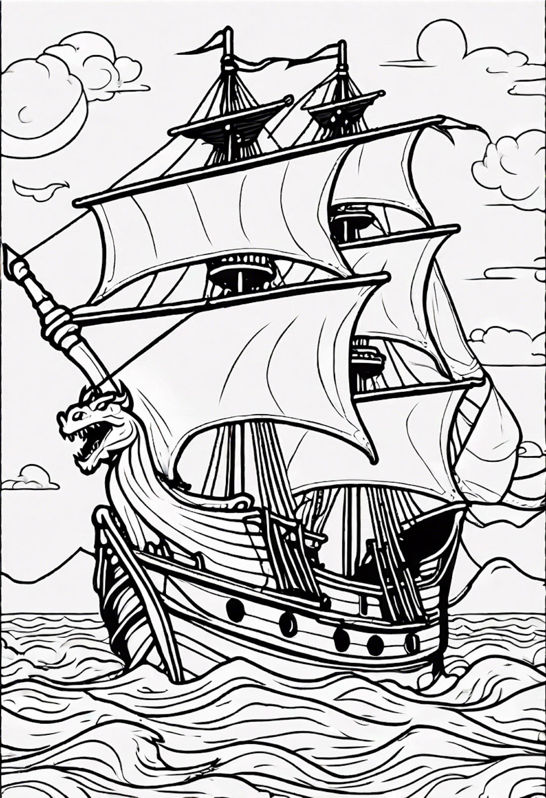 Dragon Sailing On A Pirate Ship