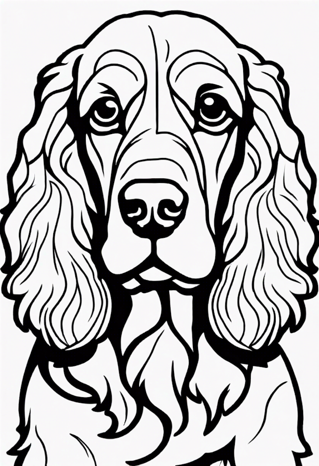A coloring page of English Cocker Spaniel