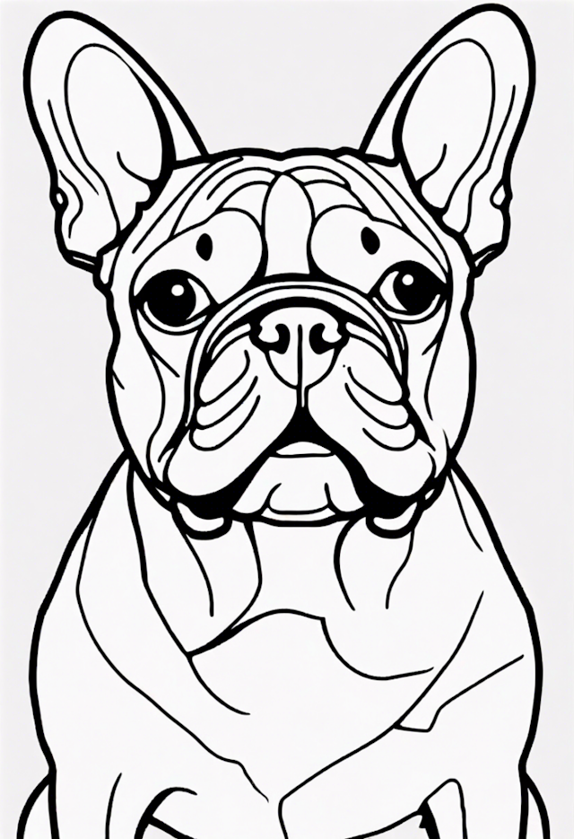 A coloring page of French Bulldog