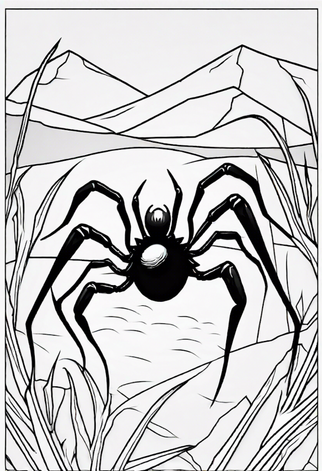 A coloring page of Funnel Web Spider