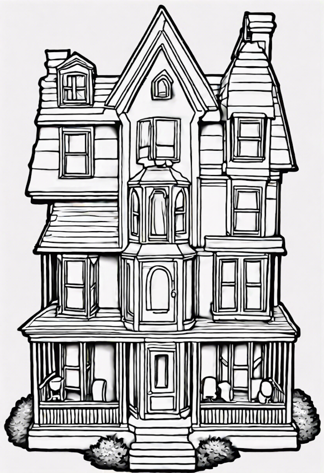 A coloring page of Gabby’s Dollhouse