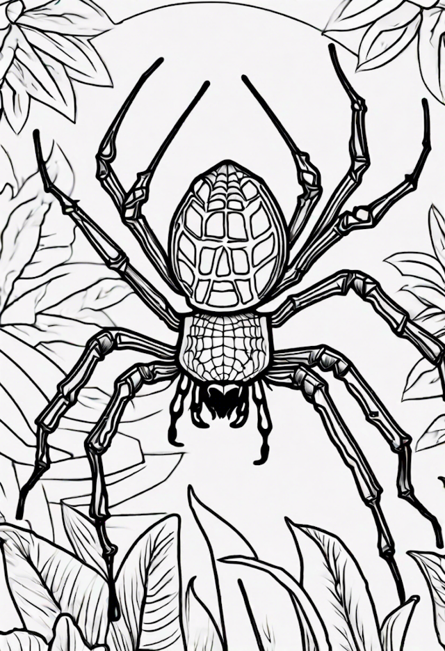 A coloring page of Garden Spider