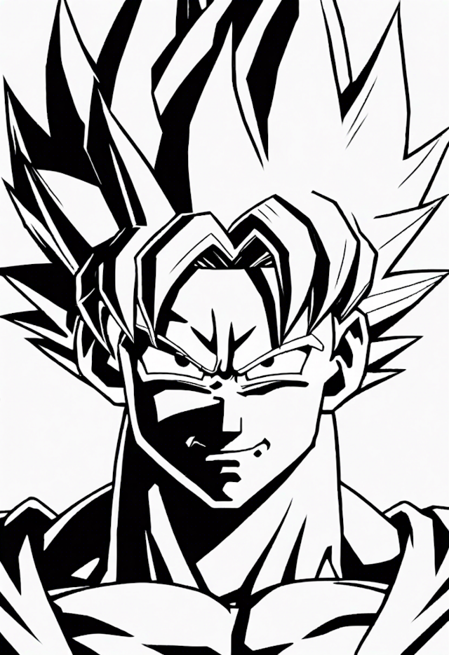 A coloring page of Goku