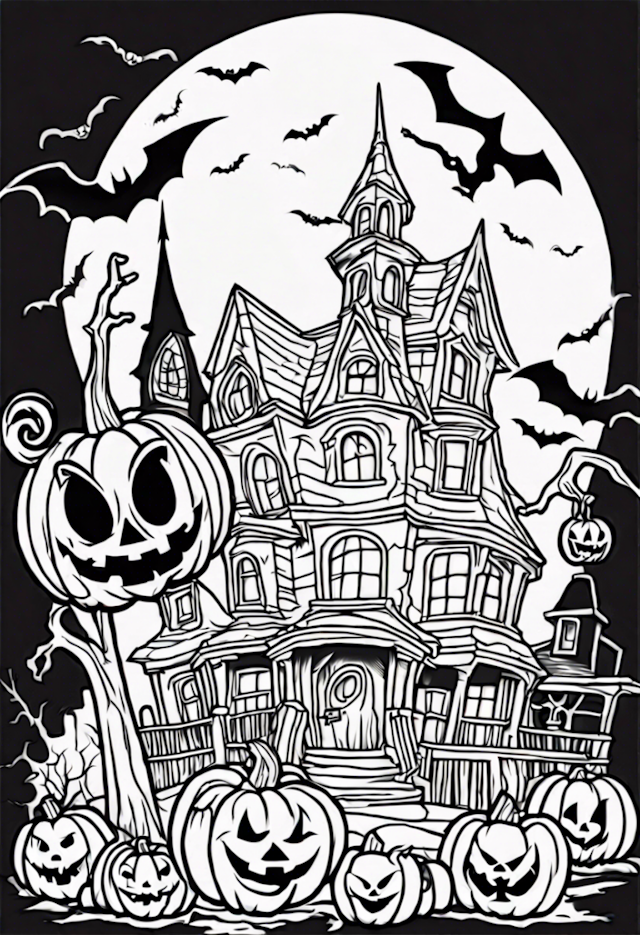 A coloring page of Halloween Disney