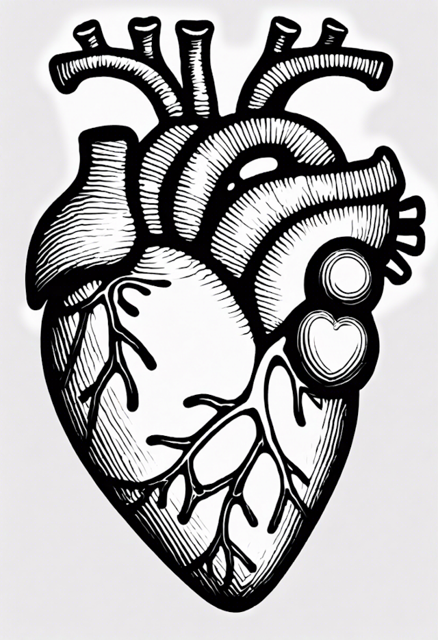 A coloring page of Heart