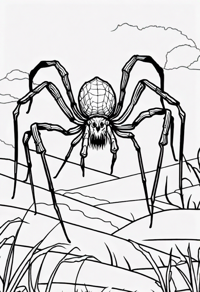 A coloring page of Hobo Spider
