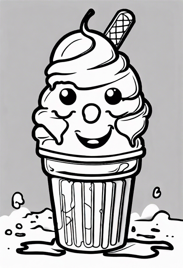 A coloring page of Ice Cream Adventure