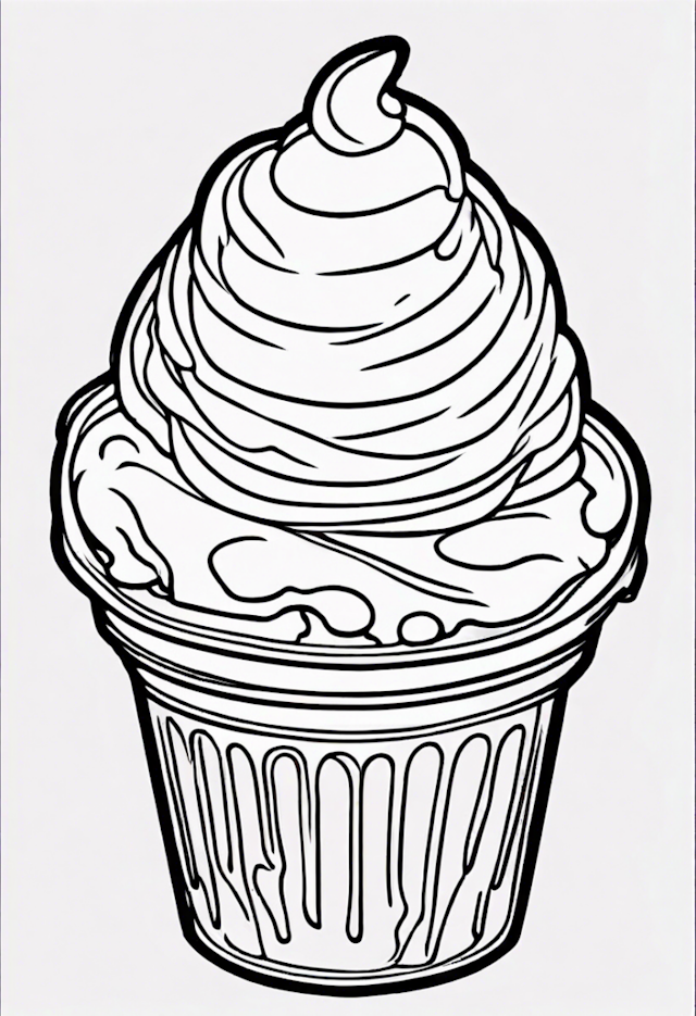 A coloring page of Ice Cream Bliss