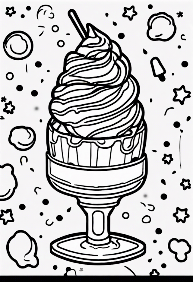 A coloring page of Ice Cream Celebration