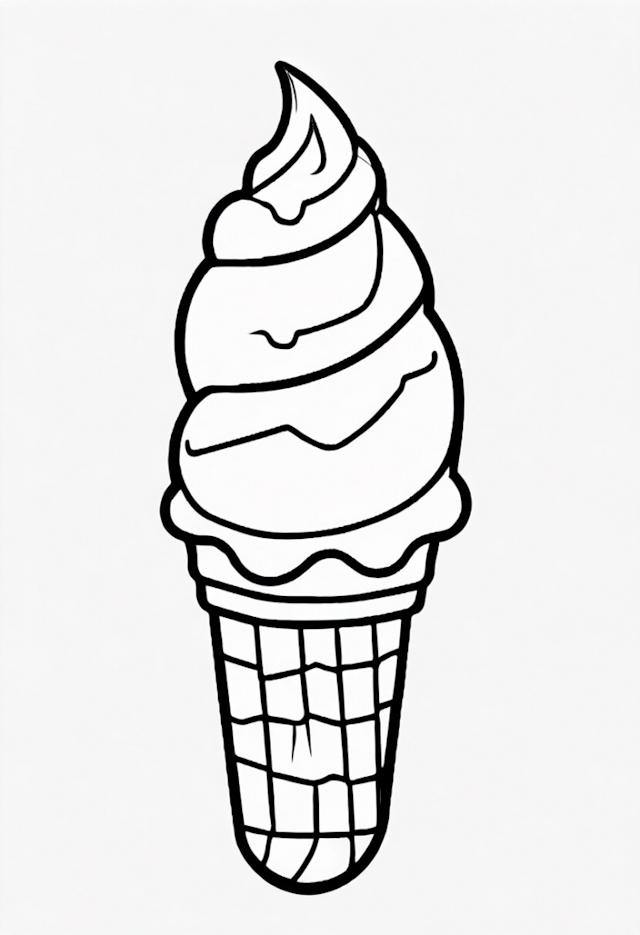 A coloring page of Ice Cream Cone