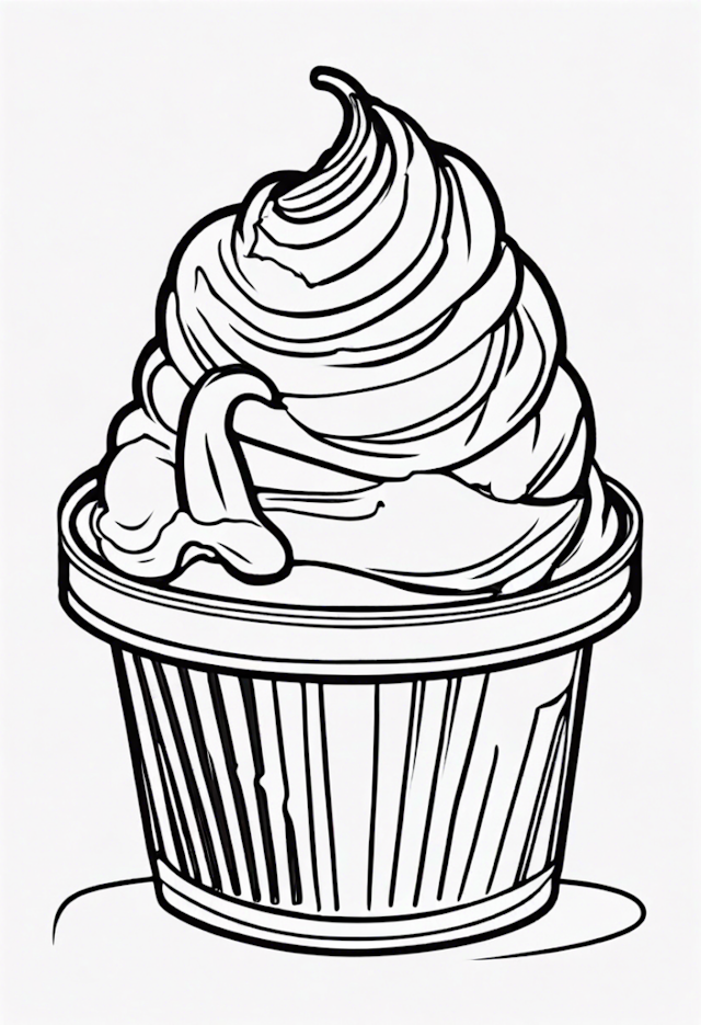 A coloring page of Ice Cream Delight