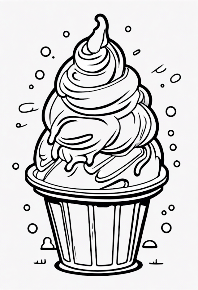 A coloring page of Ice Cream Magic