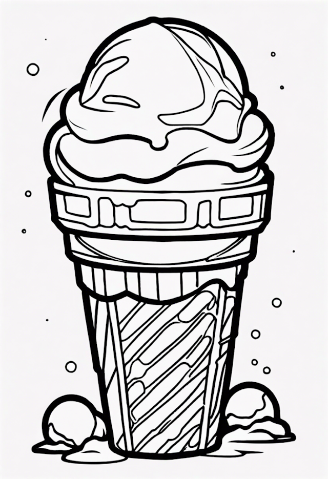 A coloring page of Ice Cream Marvel