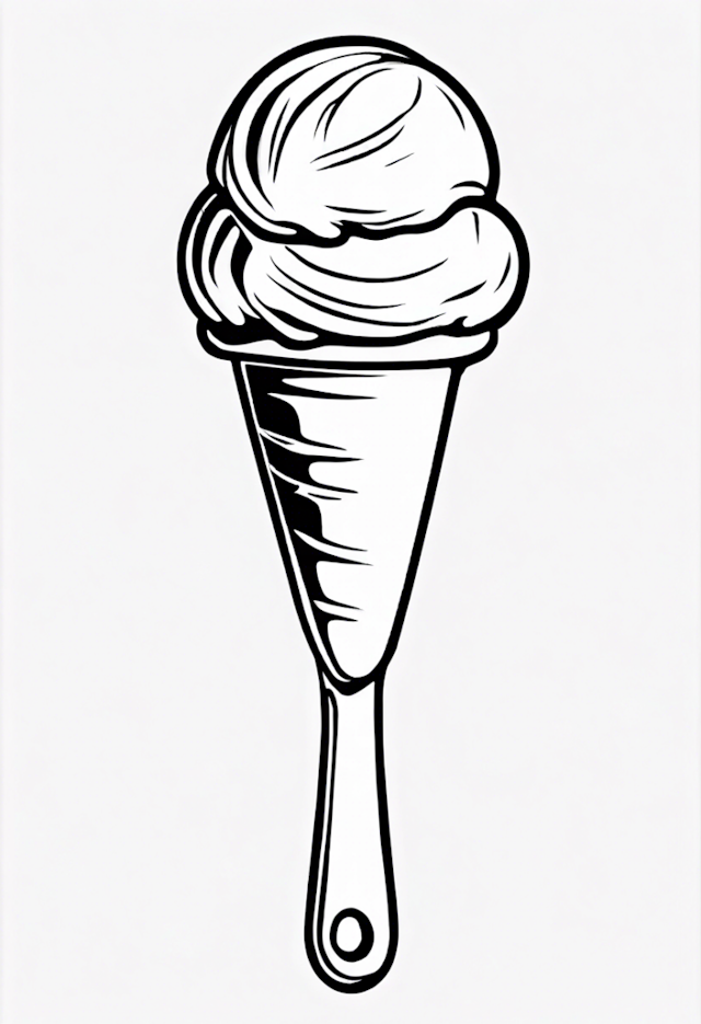 A coloring page of Ice Cream Scoop