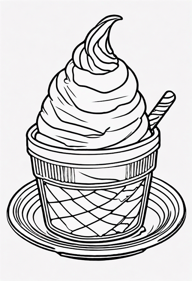 A coloring page of Ice Cream Treat