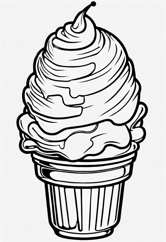 A coloring page of Ice Cream Wonder