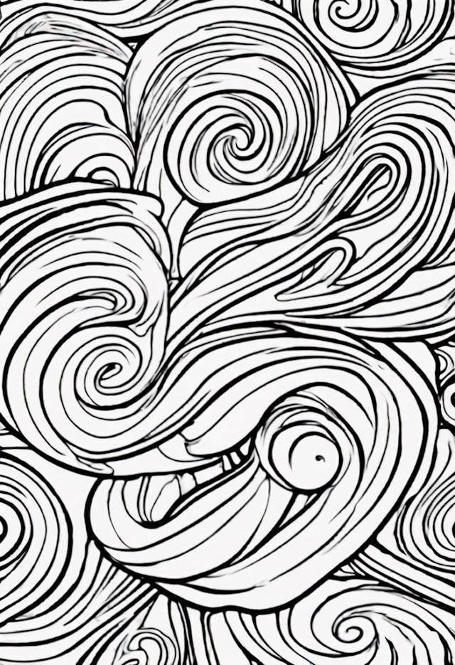 A coloring page of Intricate Ice Cream Swirls